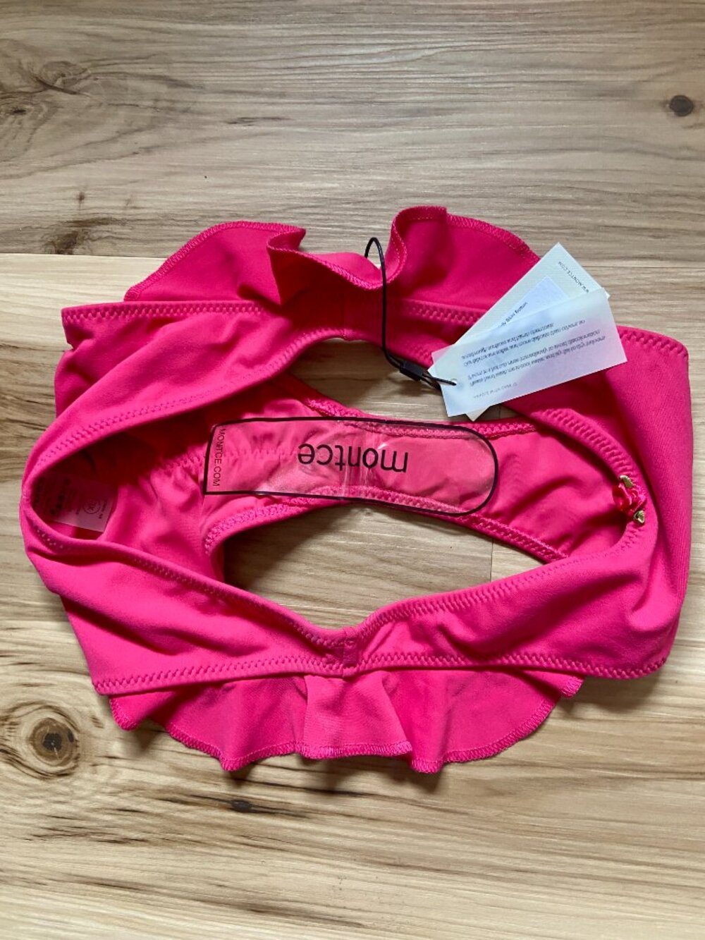 NEW Montce Raspberry Pink Kelly Bikini Bottom Extra Large Ruffle NWT - Picture 5 of 5